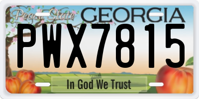 GA license plate PWX7815
