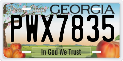 GA license plate PWX7835