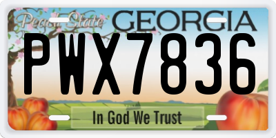 GA license plate PWX7836
