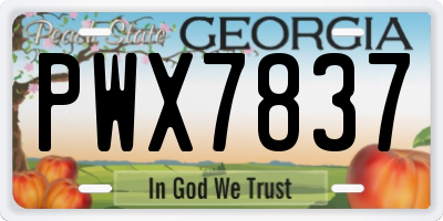GA license plate PWX7837