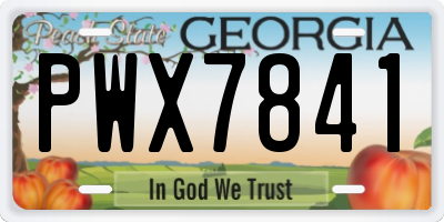 GA license plate PWX7841