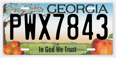 GA license plate PWX7843
