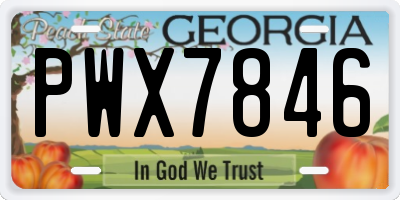 GA license plate PWX7846