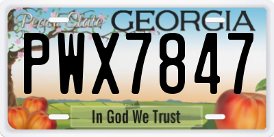 GA license plate PWX7847