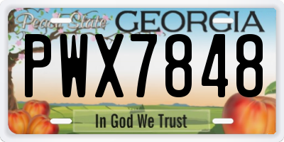 GA license plate PWX7848