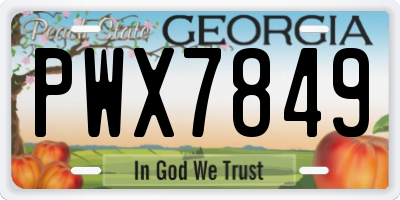 GA license plate PWX7849