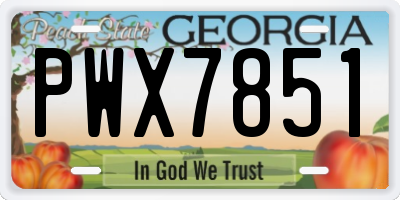 GA license plate PWX7851