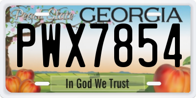 GA license plate PWX7854