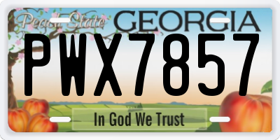 GA license plate PWX7857