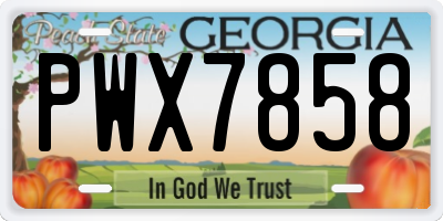GA license plate PWX7858