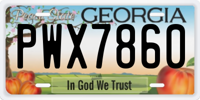 GA license plate PWX7860
