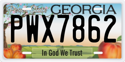 GA license plate PWX7862