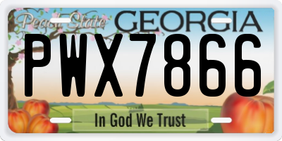 GA license plate PWX7866