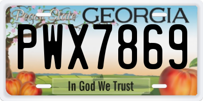 GA license plate PWX7869