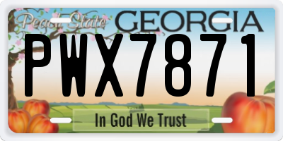 GA license plate PWX7871