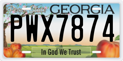 GA license plate PWX7874