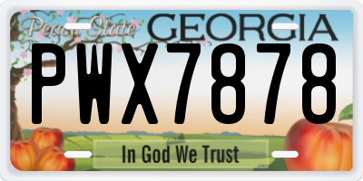 GA license plate PWX7878