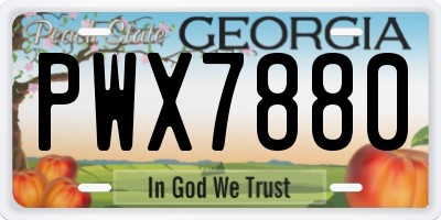 GA license plate PWX7880