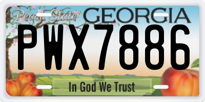 GA license plate PWX7886