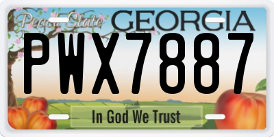 GA license plate PWX7887