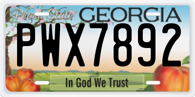 GA license plate PWX7892