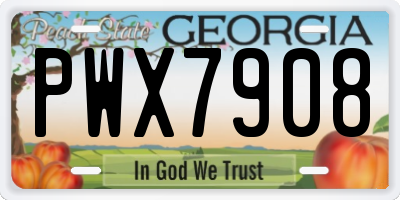 GA license plate PWX7908