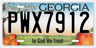 GA license plate PWX7912