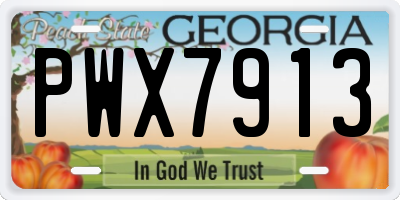 GA license plate PWX7913