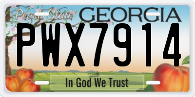 GA license plate PWX7914