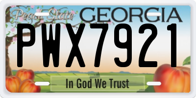 GA license plate PWX7921