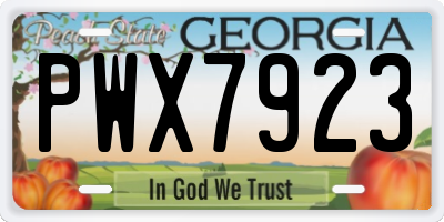 GA license plate PWX7923