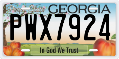 GA license plate PWX7924