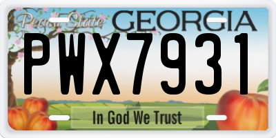 GA license plate PWX7931