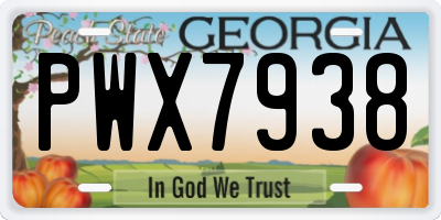 GA license plate PWX7938