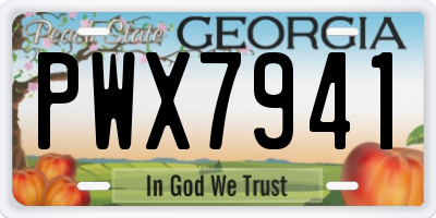 GA license plate PWX7941