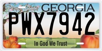 GA license plate PWX7942