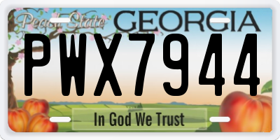 GA license plate PWX7944