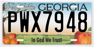 GA license plate PWX7948
