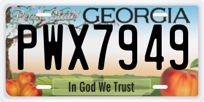 GA license plate PWX7949