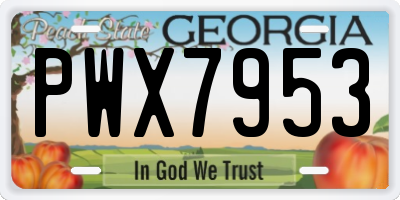 GA license plate PWX7953