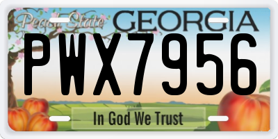 GA license plate PWX7956