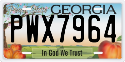 GA license plate PWX7964