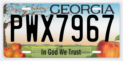 GA license plate PWX7967
