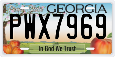 GA license plate PWX7969