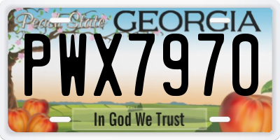 GA license plate PWX7970