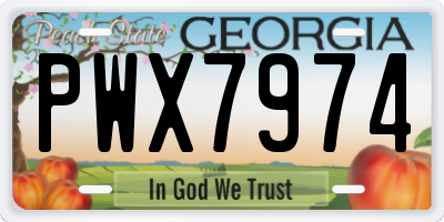 GA license plate PWX7974
