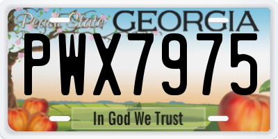 GA license plate PWX7975