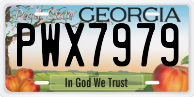 GA license plate PWX7979