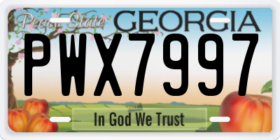 GA license plate PWX7997