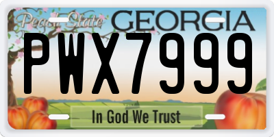 GA license plate PWX7999